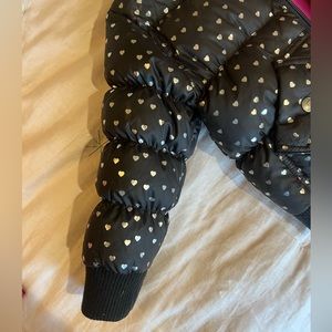 Appaman Black with Silver Heart Puffer Jacket: size 6